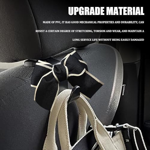 2PCS Car Seat Headrest Hooks, Car Bag Hooks, Cute Bow Knot Vehicle Seatback - Image 3