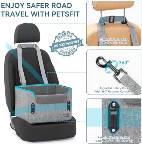 PETSFIT Dog Car Seats for Small Dogs – Patented Safety Buckles – Safety Tether - Image 4