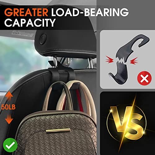 Car Headrest Hooks for Purses and Bags, Upgraded 2 in 1 Cars Back Seat Head - Image 5