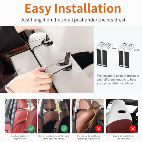 Car Seat Back Cup Holder, 4-in-1 Multifunctional Backseat Organizer - Image 6