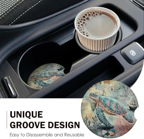 Sea Turtle Car Coasters Set of 2 - Image 6