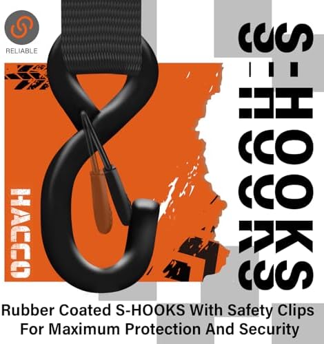 HACCOPLANET 1.6in Heavy Duty Ratchet Tie Down Straps 4PK - Image 3