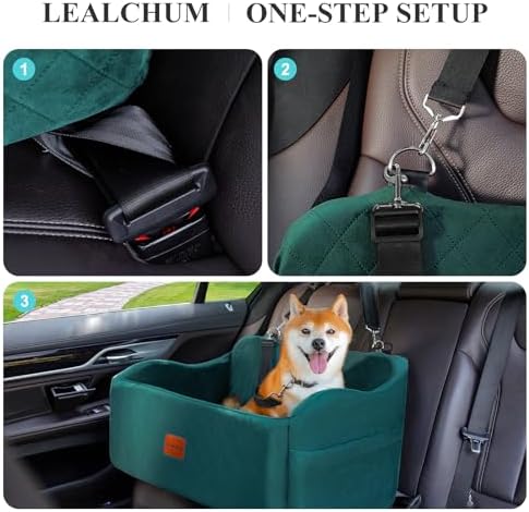 Lealchum Dog Car Seat for Medium/Large Dogs, 2 Clip-On Safety Leashs for 2 - Image 5