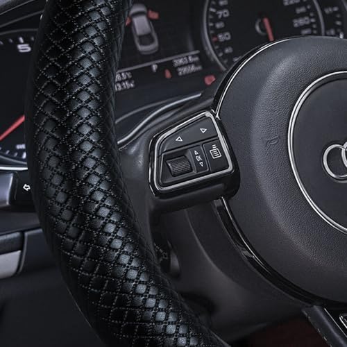 Haokay Heavy Duty Pure Cowhide Steering Wheel Cover, Genuine Leather Steering - Image 3