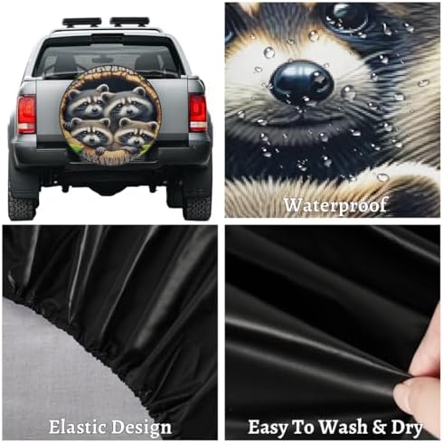 Raccoon Spare Tire Cover 17in Spare Wheel Covers Tire Storage Cover - Image 4