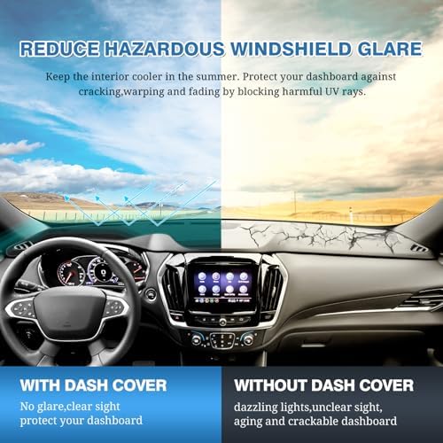 FIILINES Dash Cover for 2018-2023 Chevy Chevrolet Traverse, Dashboard Mat Exact - Image 6