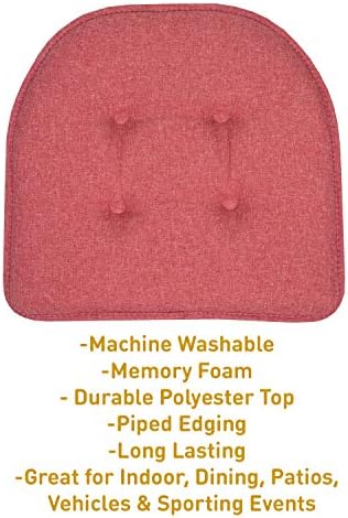 Sweet Home Collection Chair Cushion Memory Foam Pads Tufted Slip Non Skid - Image 3