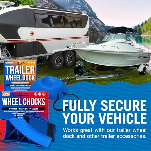 Trailer Wheel Chocks with Rope and Wheel Dock, - Image 4