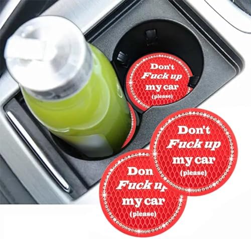 2 PCS Bling Car Cup Coaster, 2.75 Inch Anti-Slip Cup Holder Insert Coasters - Image 6