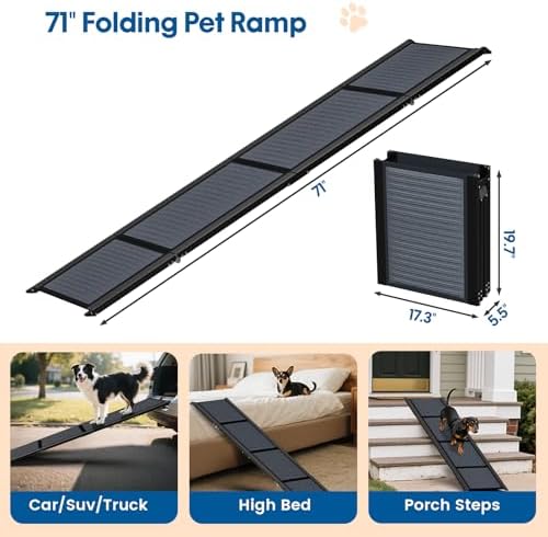 HBTower 71" L x 17.3" W Folding Dog Car Ramp - Image 2