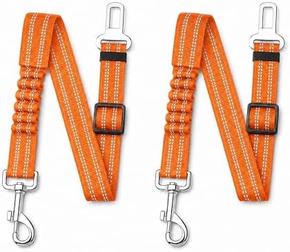 Dog Seat Belt 2Pcs, Retractable Pet Car Harness, Adjustable Dog Seat Belts by Ortarco