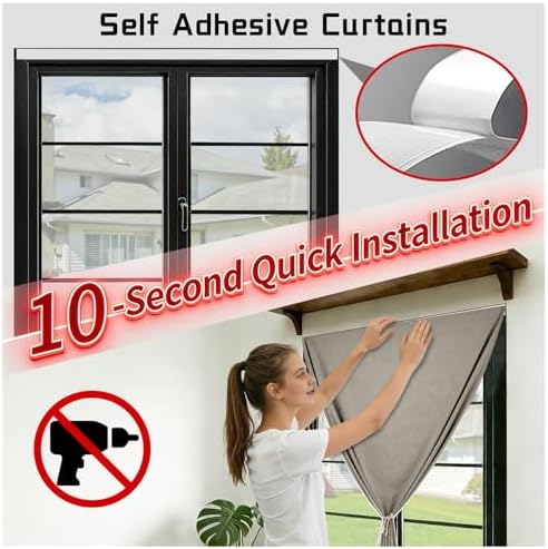 100% Blackout Self Adhesive Portable Curtains - Image 3