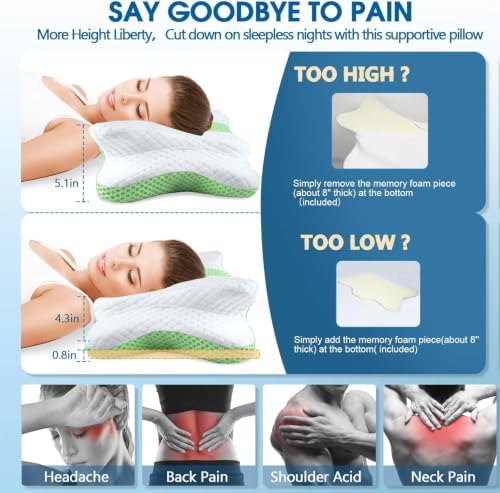 CHxxy Memory Foam Pillows, Cervical Pillow - Image 2