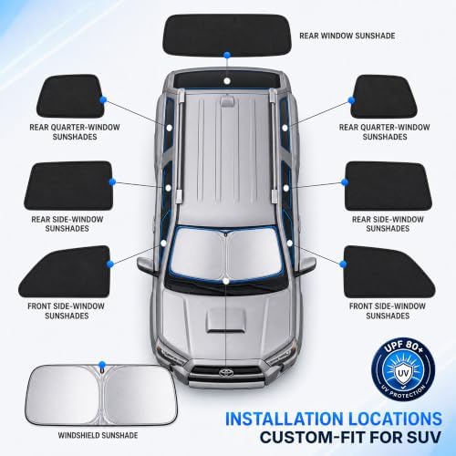 9PCS Car Window Shades for Lexus RX 2023-2024, Full Set Windshield Side Rear - Image 6