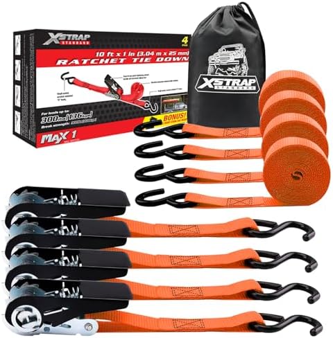 XSTRAP STANDARD 4-PK Ratchet Tie Down Straps by XSTRAPSTANDARD