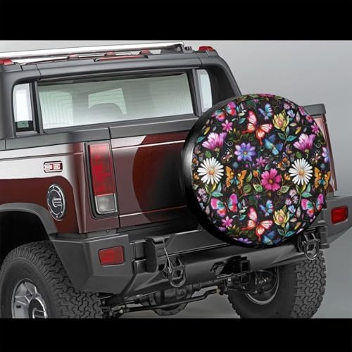 Cute Daisy Spare Tire Cover Pink Wheel Tire Cover Fit Trailer, SUV and Many - Image 5