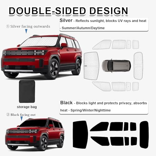 KMF 10pcs Thicken Sun Shades for Hyundai Santa Fe 2024-2025 2026 Accessories - Image 4