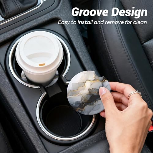 2 Pack Ceramic Car Coasters for Cup Holder, 2.56 in Anti Slip Absorbent Coaster - Image 7