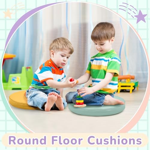 Juexica 8 Pcs Floor Cushions Kids, Hippie Boho Color, 13.8 x 13.8 x 2 Inch - Image 5