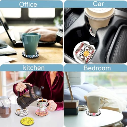 2Pack Black Bow Tie Car Cup Holder Coaster Neoprene Car Coasters - Image 5