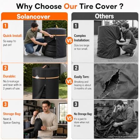 Spare Tire Cover Waterproof Outdoor丨Upgraded 420D Oxford Tire Cover - Image 3