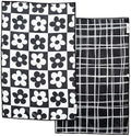 crae. Reversible Microfiber Hand Towel, 8 Track Black/White by CraeHome