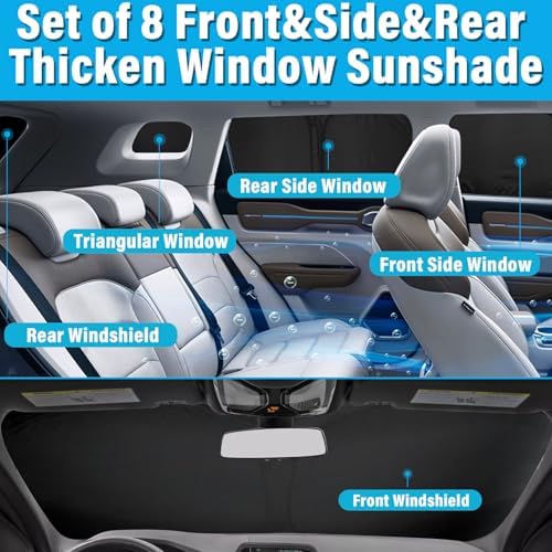 KMF 8pcs Full Window Sun Shades Custom Fit - Image 4