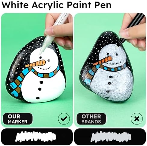 AKARUED White Acrylic Paint Markers, 8 Pack Acrylic White Paint Pen Sets - Image 4