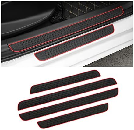 AICEL Car Door Sill Plate Protectors, Universal Car Door Entry Decoration by AICEL