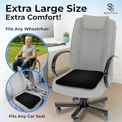 Large Gel Seat Cushion for Long Sitting, Pressure Relief for Back and Hips - Image 2