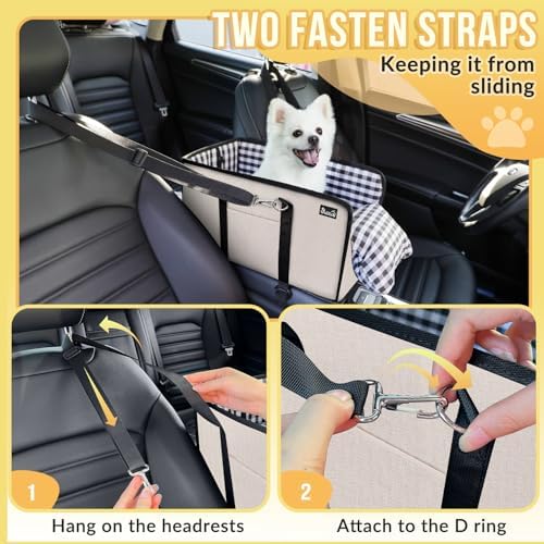 SlowTon Console Dog Car Seat, Dog Booster Seat - Image 3