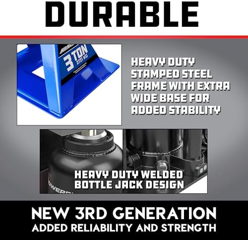 POWERBUILT 3 Ton All-in-One Hydraulic Bottle Jack and Jackstand in One - Image 4
