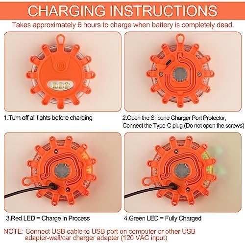 USB Rechargeable LED Road Flares Emergency Lights - Image 5