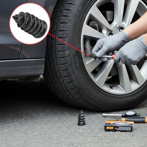 61 PCS Tire Repair Rubber Nail Kit, Vacuum Tire Repair Kits Spiral Rubber Screws - Image 6