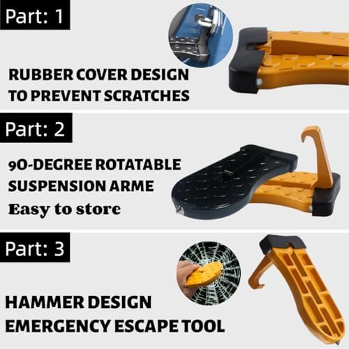 2 Pack Car Door Step for Roof Access, Folding Door Latch Step, Non-Slip - Image 5