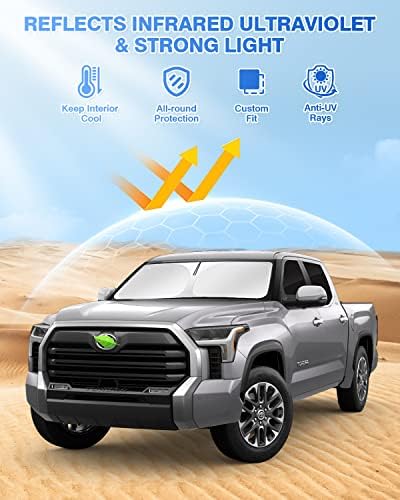 Canvcle Windshield Sun Shade for 2022-2025 2026 Toyota Tundra Sunshade Side - Image 2