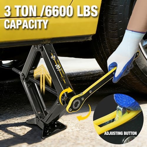 YELLOW JACKET Scissor Car Jack 3 Ton Tire Changing Kit - Image 2