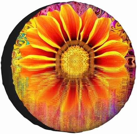 Abstract Sunflower Spare Tire Cover Summer Yellow Sunflower Polyester Universal by NOMEDOGYIM
