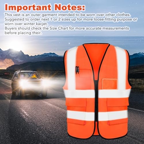XPCARE Reflective Safety Vests For Women Men, High Visibility Security Vest - Image 5