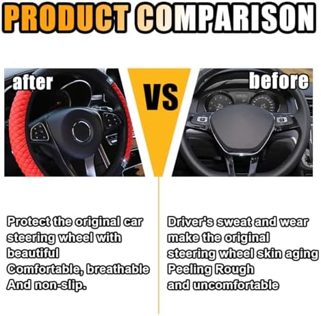 JOYCOURT 15 Inch Bling Soft Leather Car Steering Wheel Cover - Image 3
