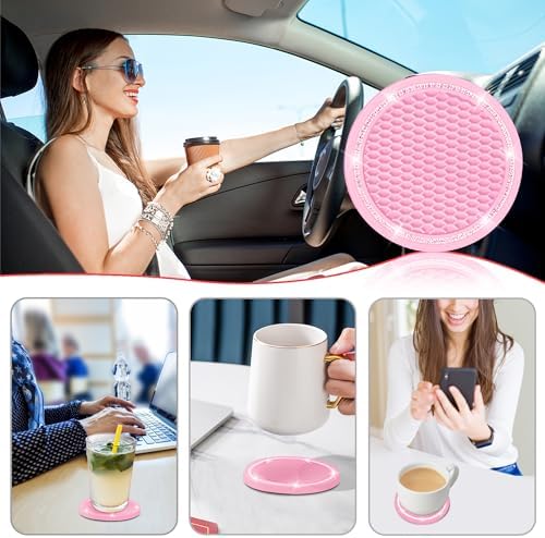 COSCASES Crystal Rhinestone Coaster Pack, Universal Vehicle Bling - Image 6