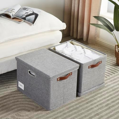 15" Fabric Storage Box with Lids - Image 3