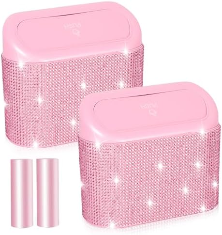 NBTEPEM Bling Pink Car Trash Can by NBTEPEM