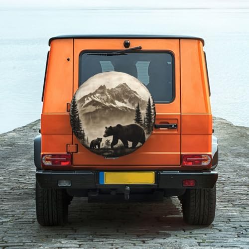 Spare Tire Cover for RV Camper, Retro Bear Forest Tire Cover Protectors - Image 3