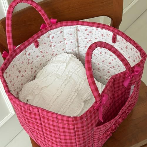 Storage Basket Boho Fabric Large Collapsible Floral Laundry Nursery Hamper - Image 5