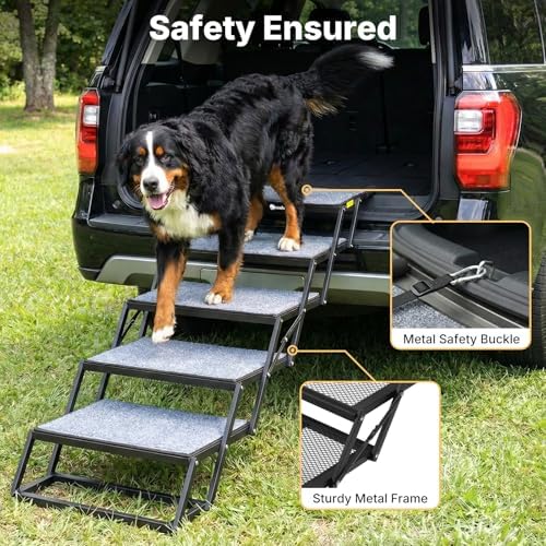 Veehoo Foldable Dog Steps for Car Truck, Large Dogs Stairs Extra Wide 20" - Image 5