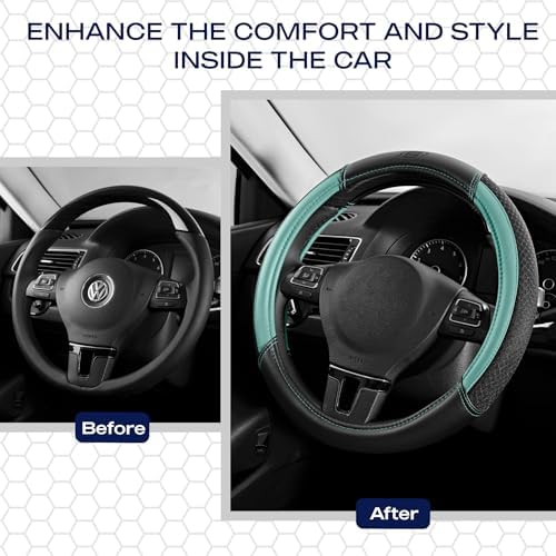 Skechers Air-Cooled Steering Wheel Cover, Air Cool Mesh Leather Car Steering - Image 6