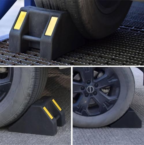Heavy Duty Rubber Wheel Chocks 4 Packs, Premium Wheel Stopper - Image 6