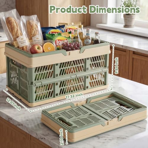 VALESKA 17inch Plastic Milk Crate, 33L Collapsible Crate - Image 6
