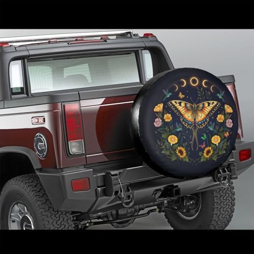 Moth and Sunflower Spare Tire Cover Wheel Protector Universal Fit - Image 3